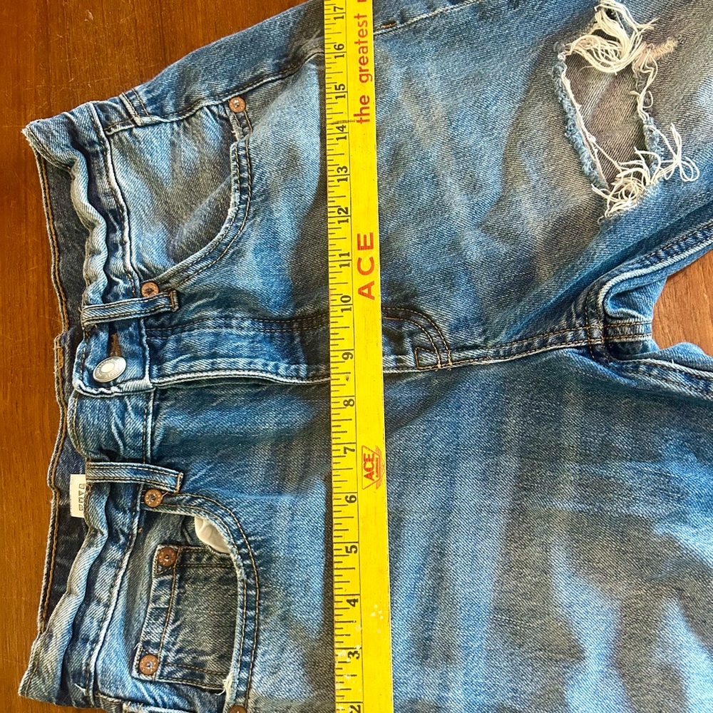 Aeropostale Women's Distressed 90’s Baggy Jeans - Size 4 Reg - Cotton Denim - Picture 6 of 8